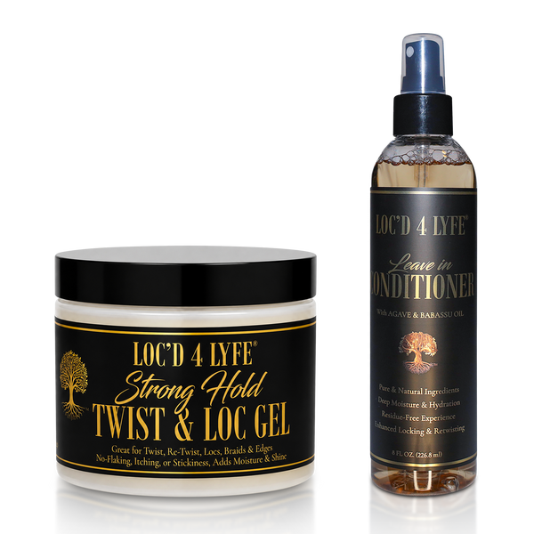 LOC'D 4 LYFE Hydrate & Hold Duo | Leave-In Conditioner + Strong Hold Twist & Loc Gel