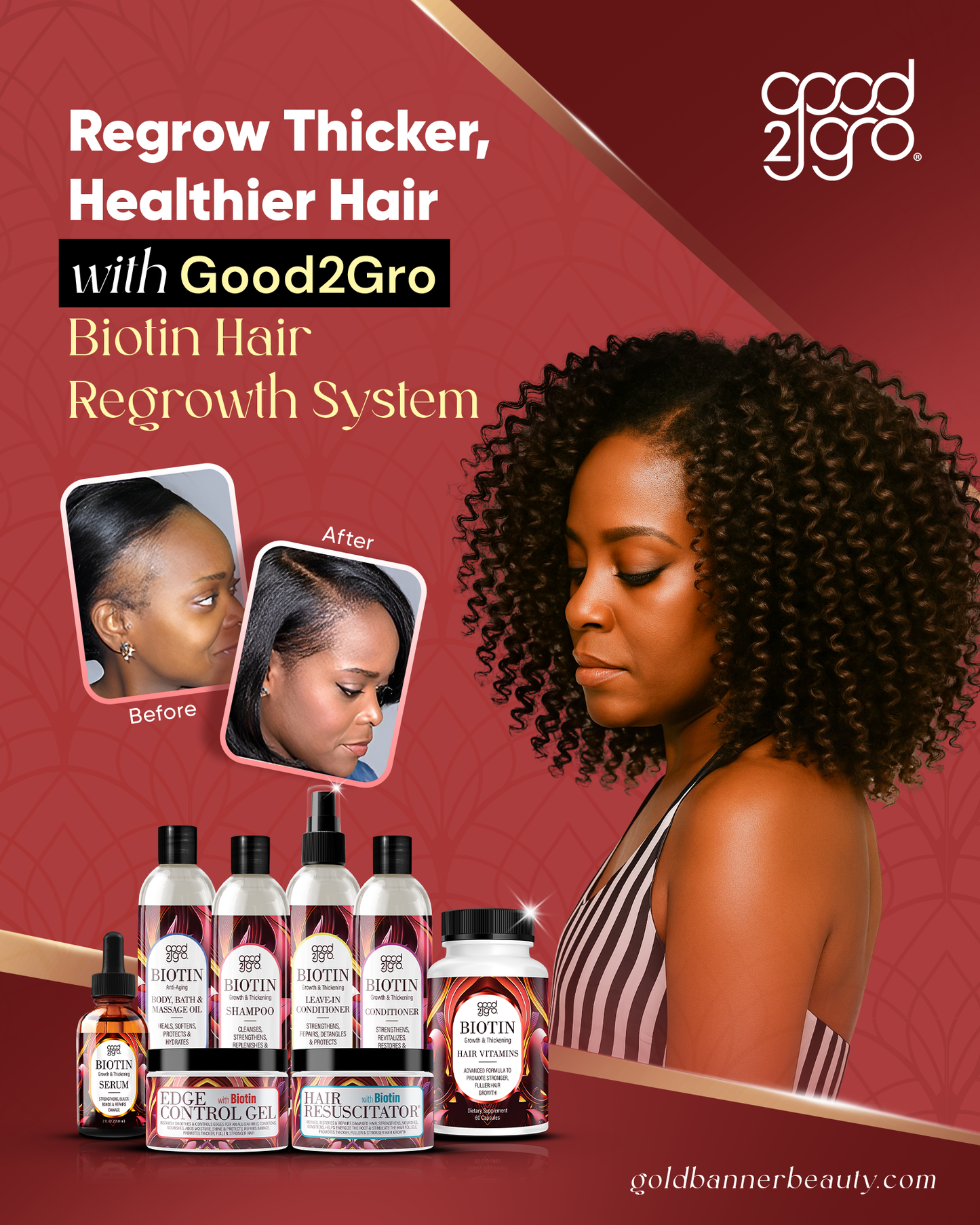 🔥HOT DEAL- GOOD2GRO Biotin Growth & Thickening Leave-In Conditioner - 8oz | Reduce Breakage & Thinning, Detangle, Moisturize, Repair & Protect | Vegan & Cruelty-Free