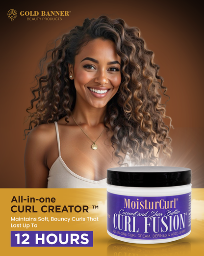 🔥HOT DEAL - MoisturCurl Curl Fusion – All-In-One Curl Creme with Coconut Oil & Shea Butter – Hydrates, Defines, Shapes, Holds and Shines – For All Curl Types – 8oz