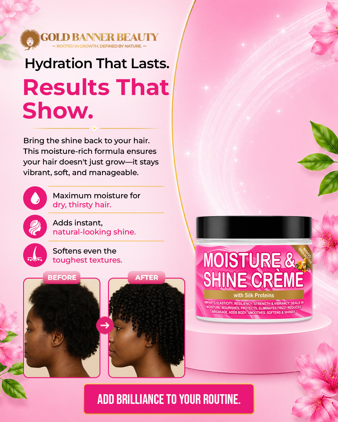 GOOD2GRO Moisture Shine Crème | Define Curls, Banish Frizz & Add Glossy Shine