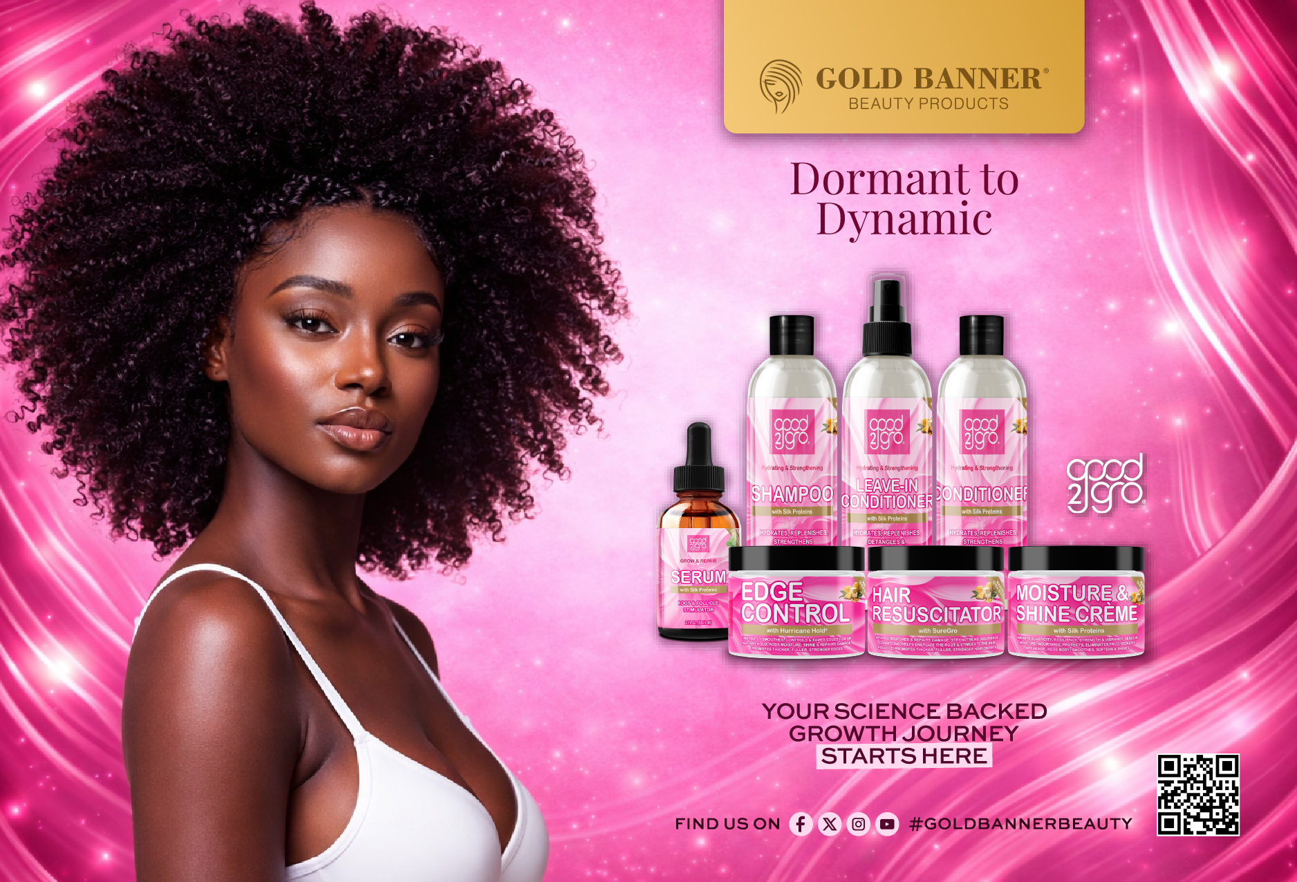 GOOD2GRO Edge Control Gel Instant Hold, Shine, Repair for Thicker Edges (Vegan & Cruelty Free) 4oz.