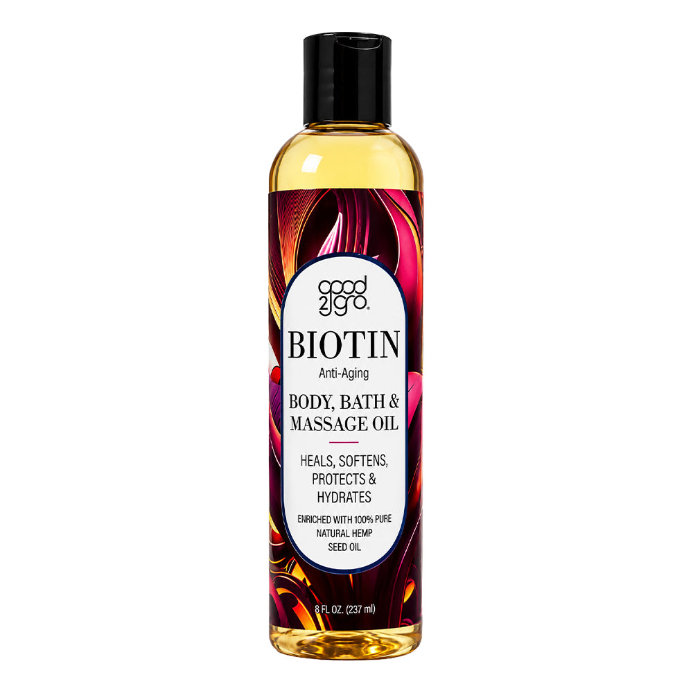 GOOD2GRO Biotin Hair, Bath & Body Oil | Dry, Aging Skin & Thinning Hair — Nourish & Restore Head to Toe