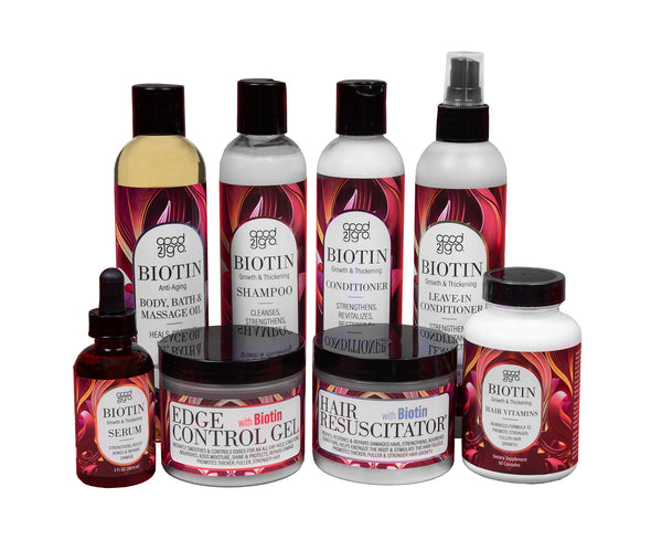 GOOD2GRO BIOTIN Growth & Thickening 8 PC Bundle, Restores Damaged Hair, Strengthens & Re-Energizes The Root To Stimulate Hair Follicle Growth,Vegan and Cruelty Free