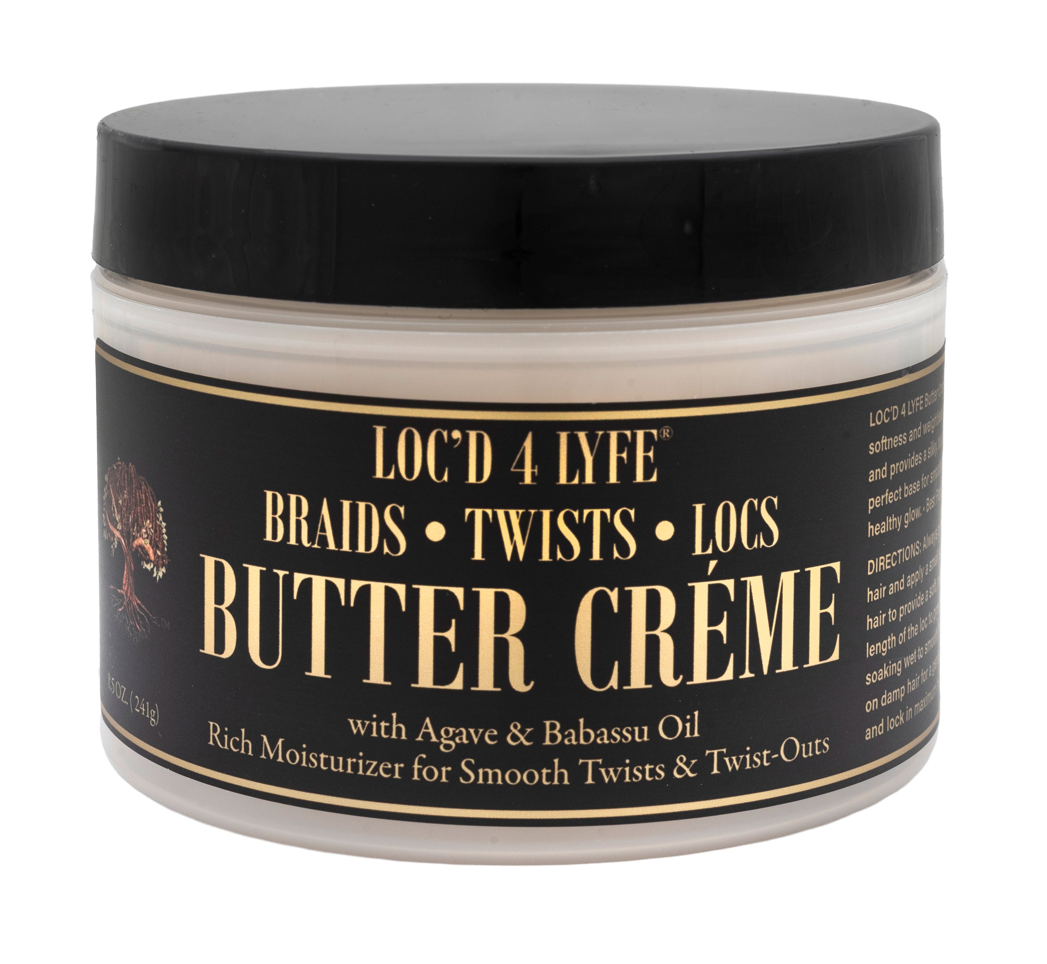 LOC'D 4 LYFE Twist Loc & Curl Butter Crème – Intensive Melt-In Moisturizer with Agave & Babassu Oil – Silicone & Petroleum Free Hydrating Styler for Smooth Twists, Locs and Curls – 8.5oz
