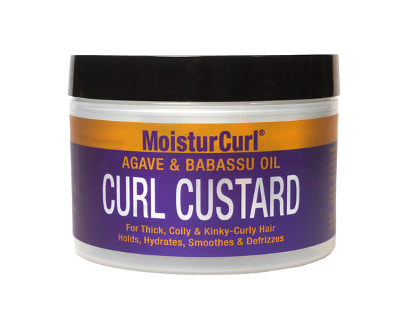 MoisturCurl with Babassu & Agave Curl Custard, Adds Moisture, Shine, Reduces Breakage, De-Frizzes, Defines Curl, Elongates & Holds, Vegan and Cruelty Free, Great For Twists & Wash & Go 8oz.