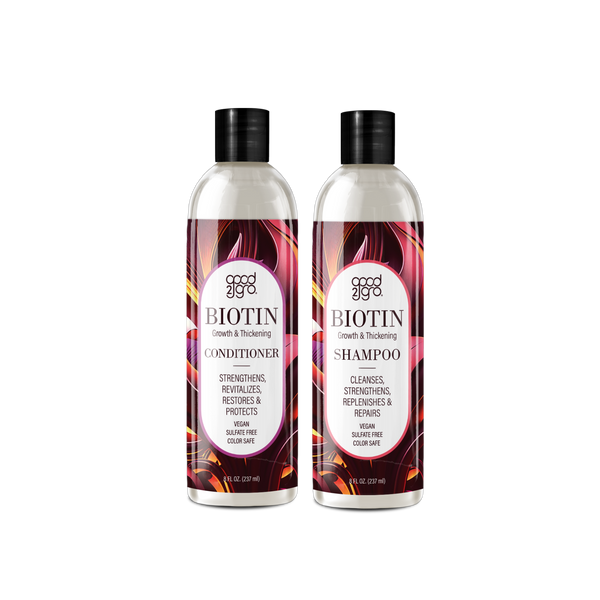 Gold Banner Beauty GOOD2GRO Biotin Growth & Thickening Shampoo & Conditioner Set - 8oz - Infused with Collagen, Mango, Shea Butter & Peppermint - Vegan, Cruelty-Free - Fuller, Healthier Hair