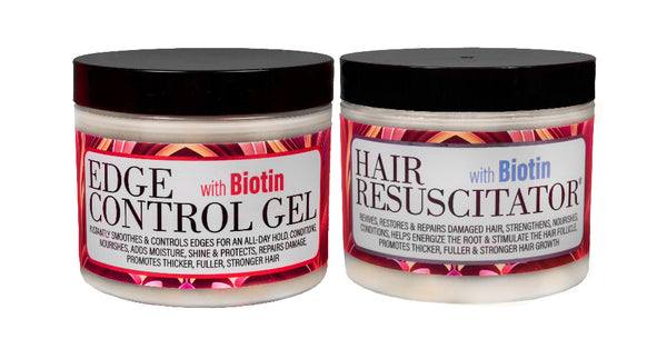 🔥HOT DEAL - GOOD2GRO Biotin Hair Resuscitator 4oz & Biotin Edge Control Gel 4oz 🔥