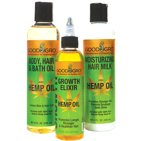 Good2Gro Anti-Aging Hair, Body & Bath Oil with Hemp Seed Oil 8oz.
