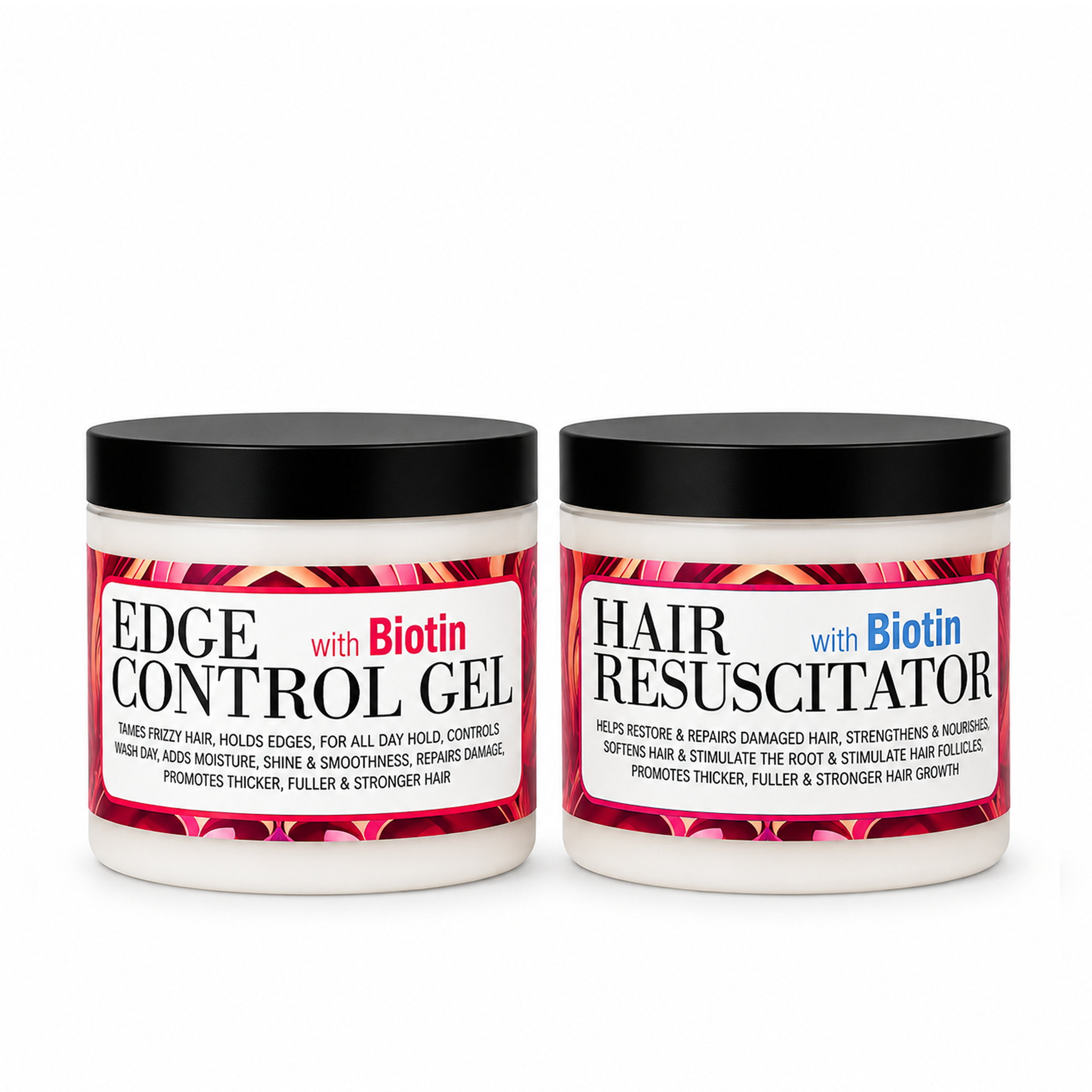 GOOD2GRO Biotin Duo Hair Resuscitator + Edge Control Gel (Vegan & Cruelty Free) 2-4oz.