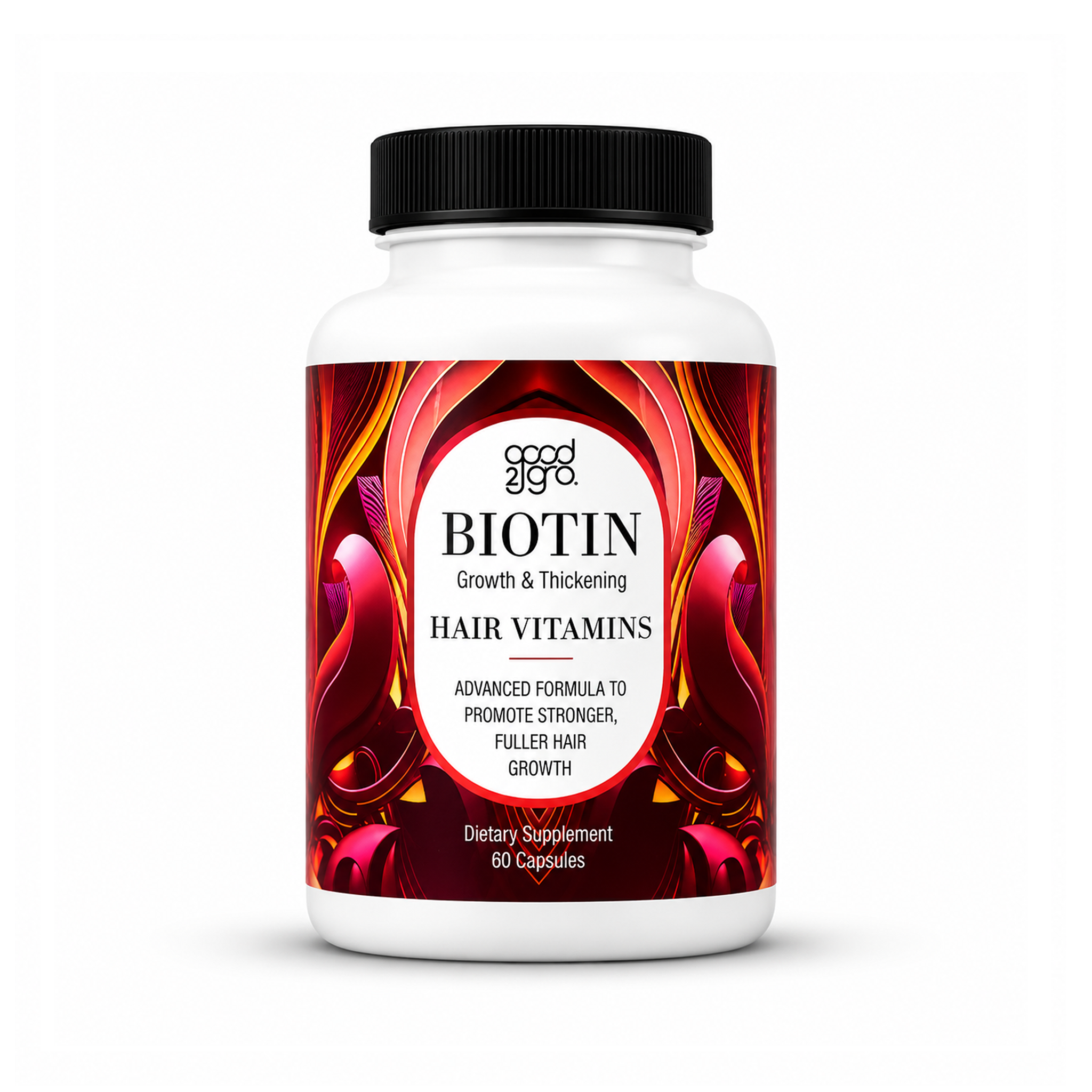 GOOD2GRO Biotin Supplement High Potency Hair & Nail Growth (Vegan & Cruelty Free) 60ct. Made in USA