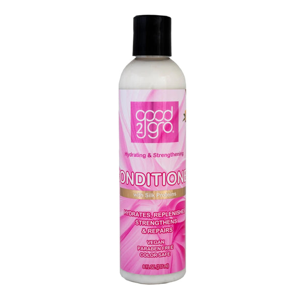 Good2Gro Hydrating & Strengthening Conditioner with Silk Proteins, Repairs, Restores, De-Frizzes, Stops Breakage & Improves Thinning & Hair Loss, Vegan and Cruelty Free 8oz..