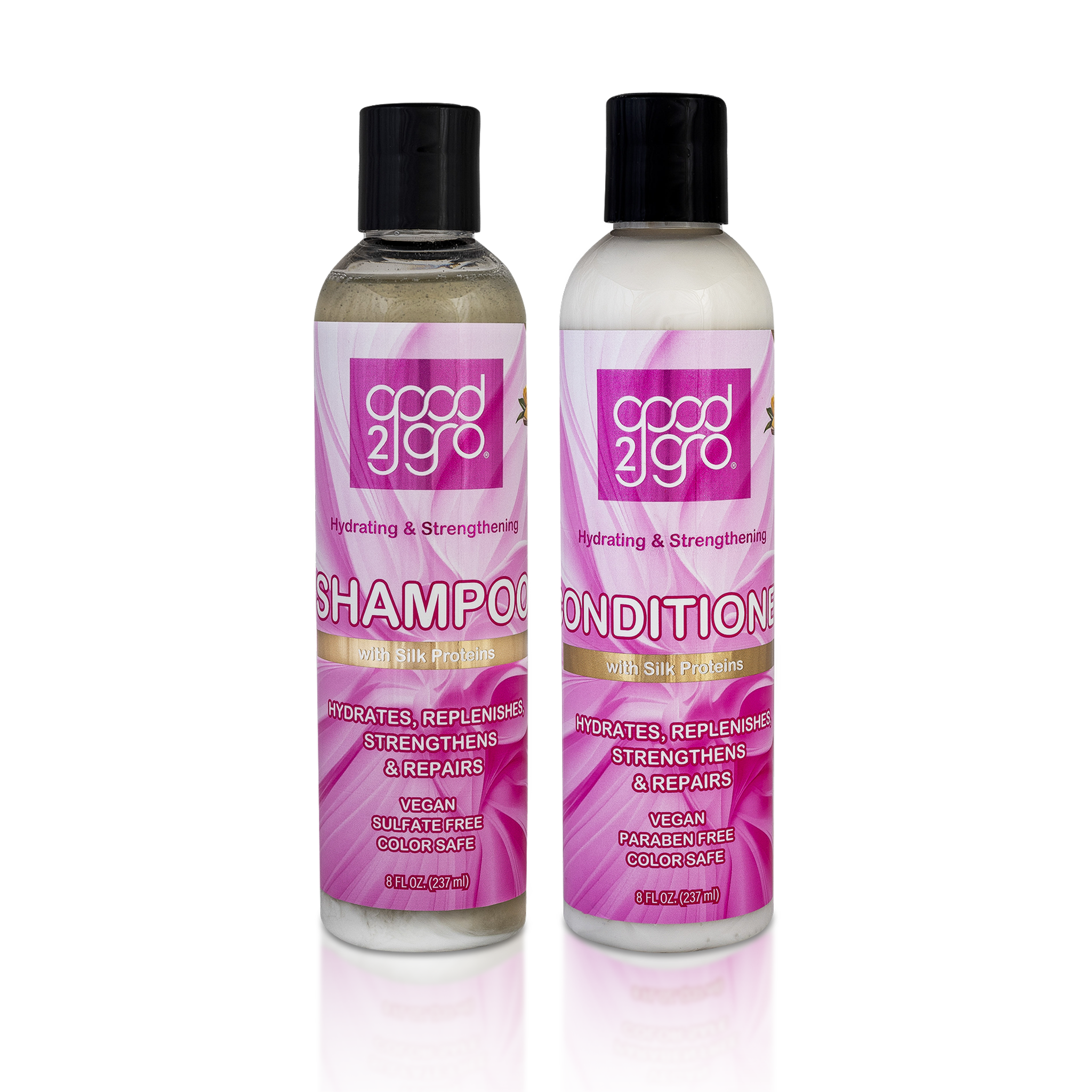 GOOD2GRO Hydrating Shampoo & Conditioner Set | Cleanse, Soften & Restore Shine — 8oz Each