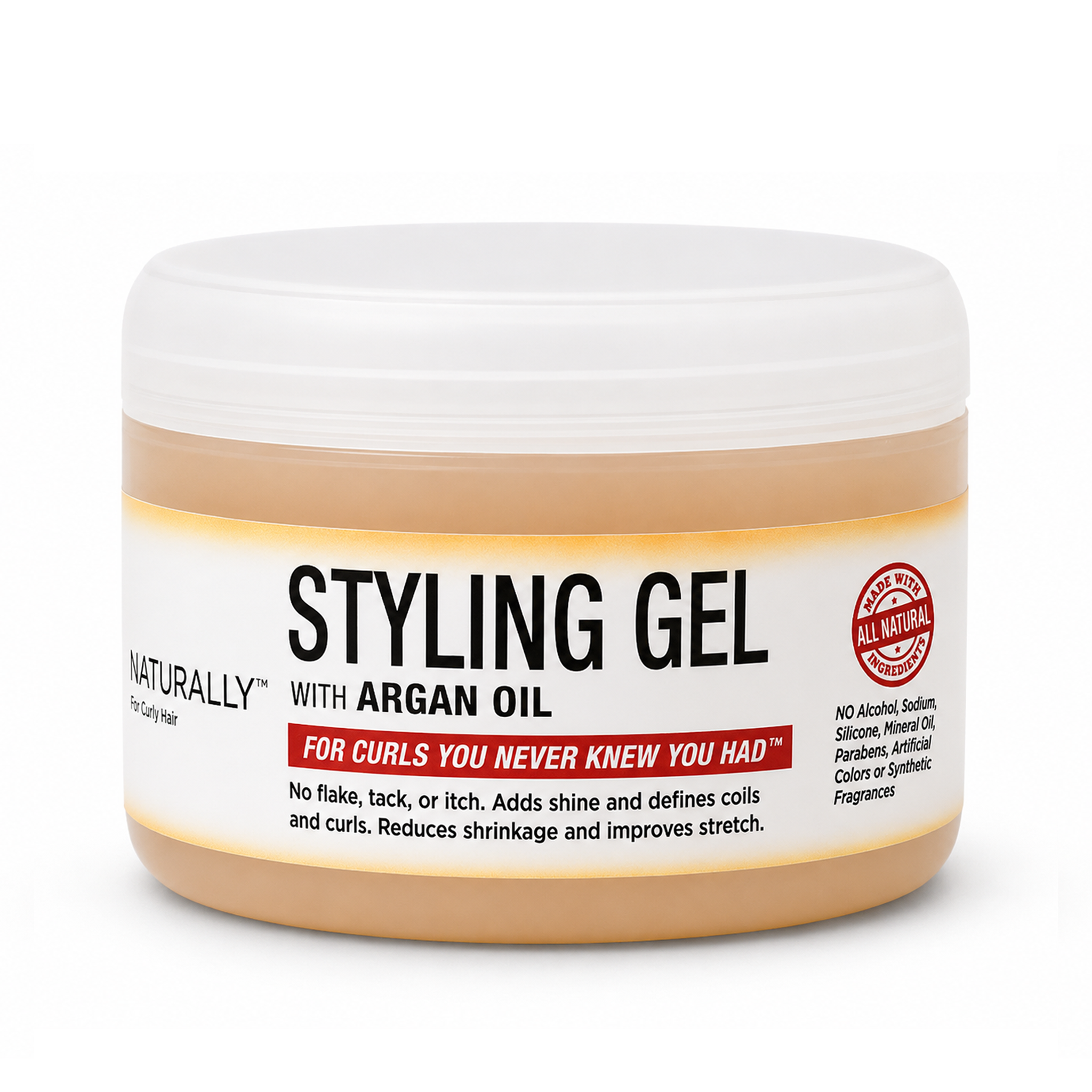 Good Naturally Styling Gel Alcohol-Free, Long Lasting Sleek Styles (Vegan & Cruelty Free) 8oz.
