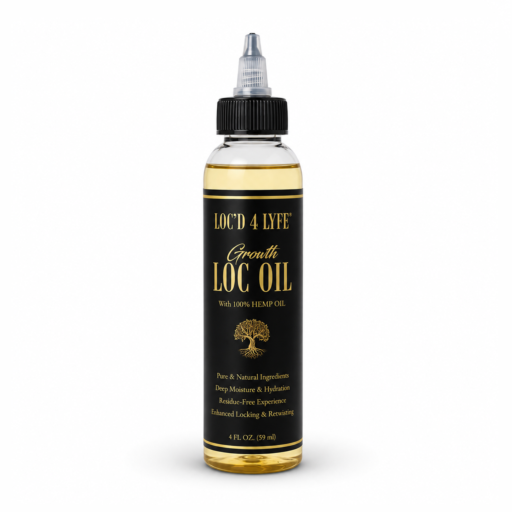 LOC'D 4 LYFE Loc Oil – 4oz | Hemp Seed Infused Formula for Dryness Relief, Nourishment & Hair Growth | Repairs Damage & Softens (Vegan & Cruelty Free)