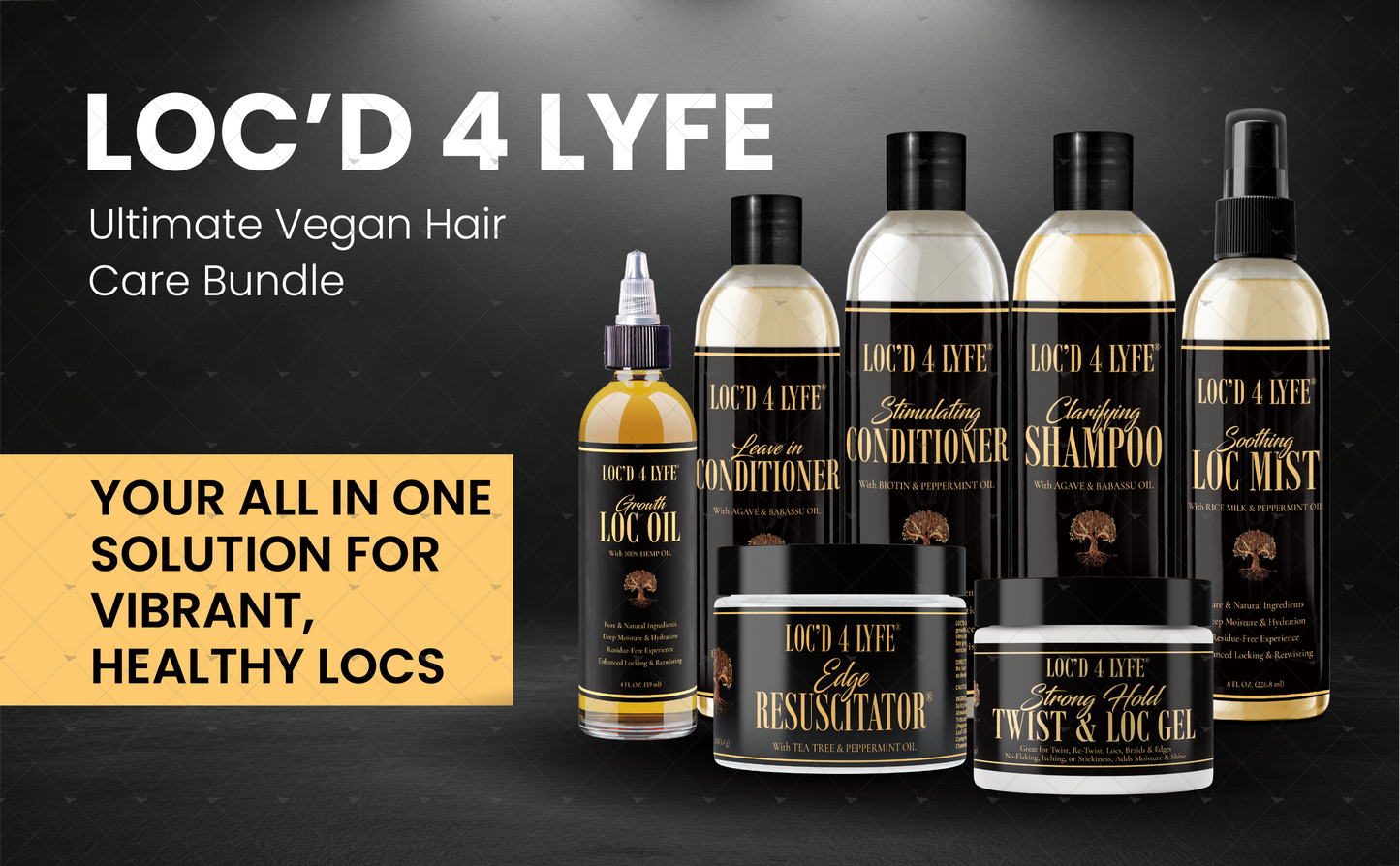 LOC'D 4 LYFE Ultimate Vegan Hair Care Bundle for Locs – Nourishing, Moisturizing & Maintenance Essentials for All Hair Types