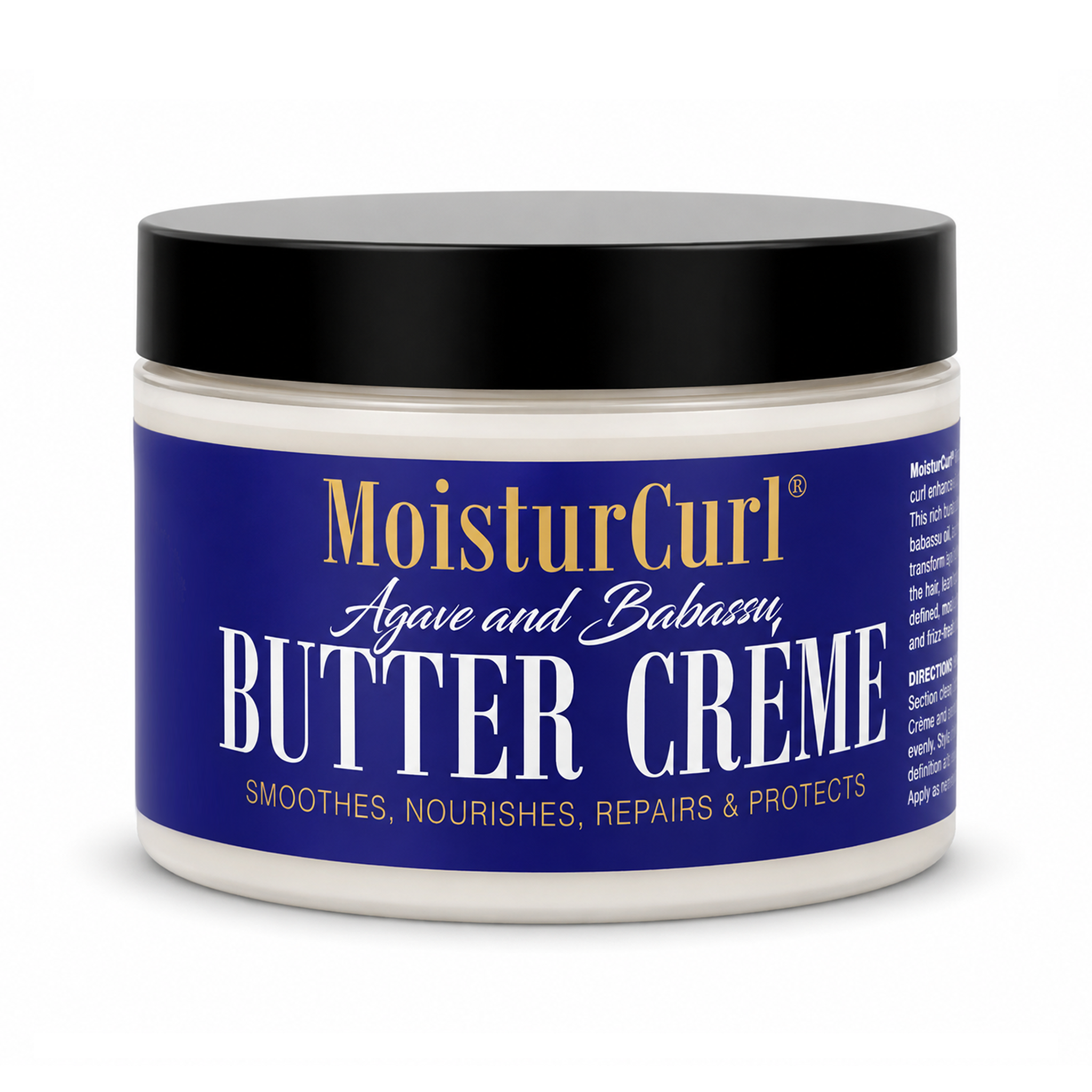 MoisturCurl Butter Crème - Intensive Curl Defining & Hydrating Cream with Agave & Babassu Oil - Frizz Control & Soft Hold Multicultural Coils, 8.5oz