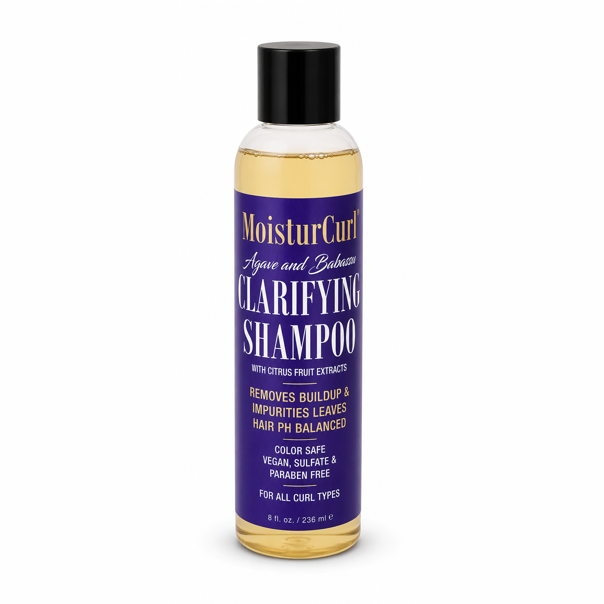 MoisturCurl Clarifying Shampoo Deep Cleanse, Remove Buildup, Add Volume (Vegan & Cruelty Free) 8oz.