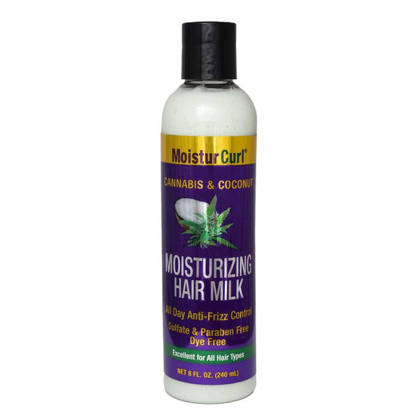 MoisturCurl with Hemp Oil, Moisturizing Hair Milk, Conditioner, Treatment & Moisturizer All In 1, Reduces Breakage, Prevents Hair Loss, Adds Shine, Vegan and Cruelty Free 8oz.