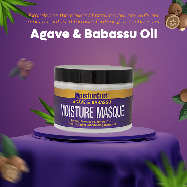MoisturCurl Moisture Masque, Detangles, Repairs Split-Ends, Revives & Restores,Infused  with Tingling & Penetrating Oils That Improves Thinning & Hair Loss 8oz