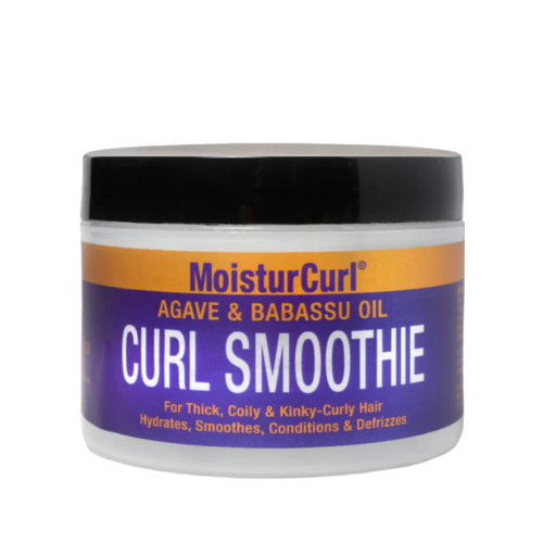 Jar of MoisturCurl Curl Smoothie hair product on a white background