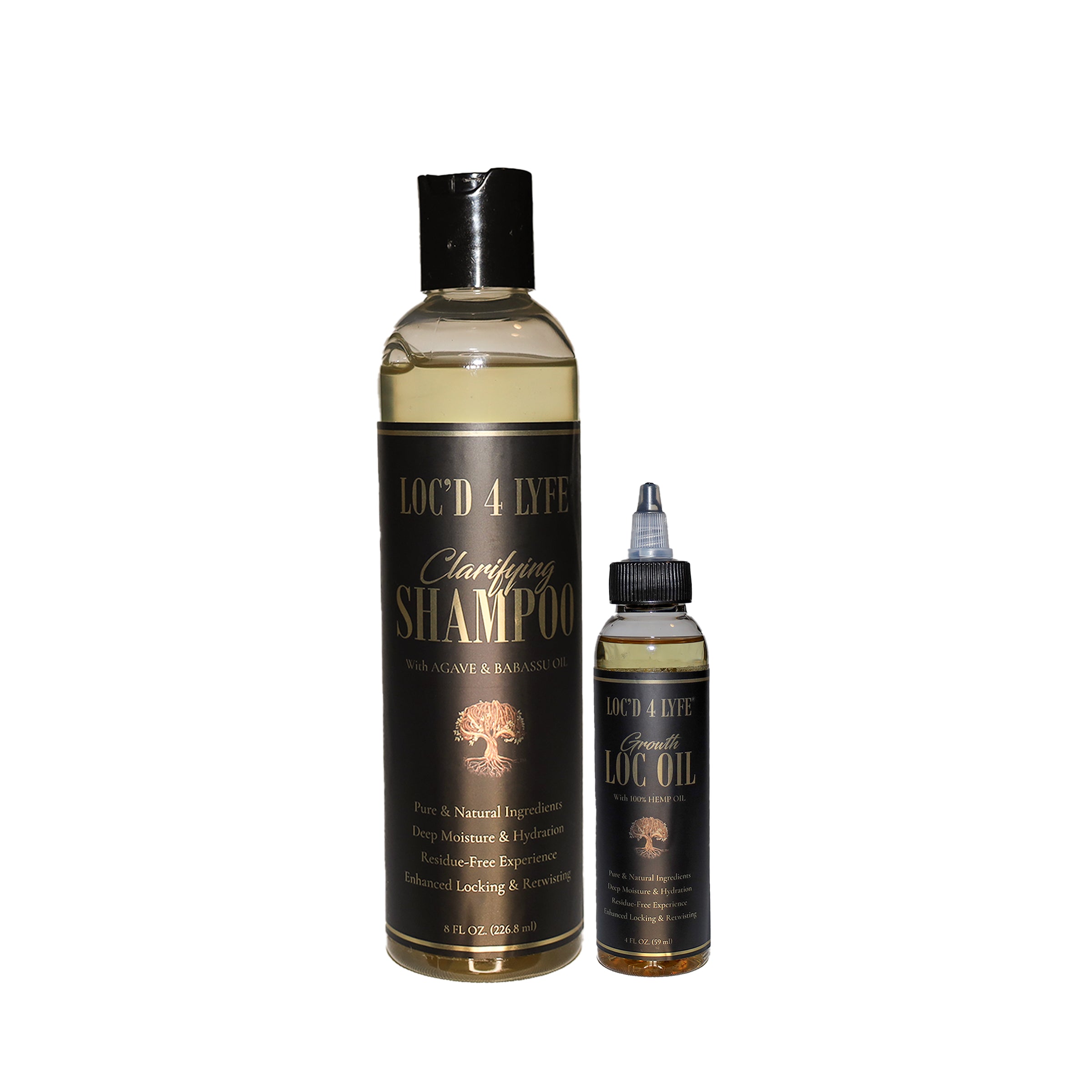 LOC'D 4 LYFE Scalp Reset Duo | Clarifying Shampoo + Loc Oil — 8oz & 4oz