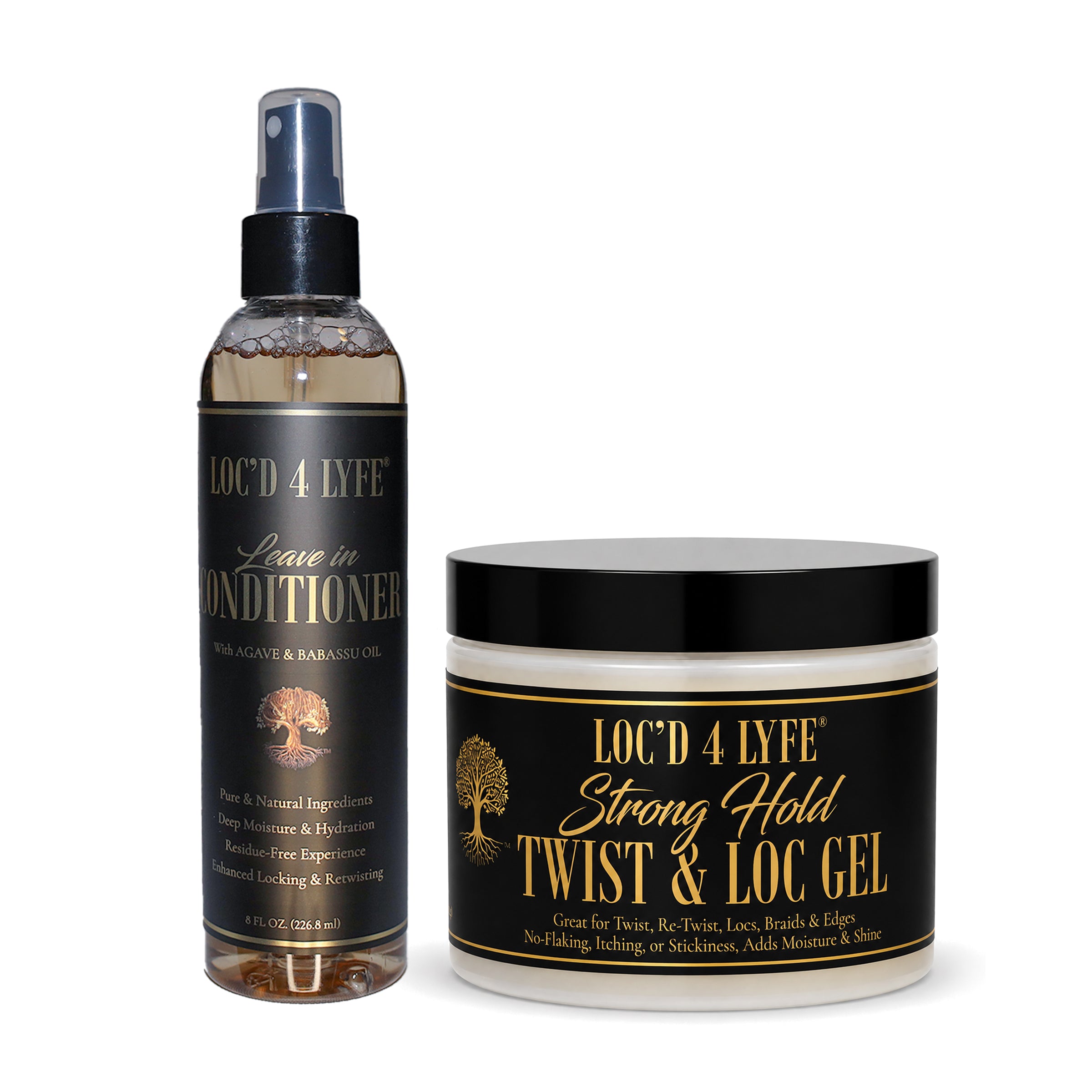 LOC'D 4 LYFE Hydrate & Hold Duo | Leave-In Conditioner + Strong Hold Twist & Loc Gel