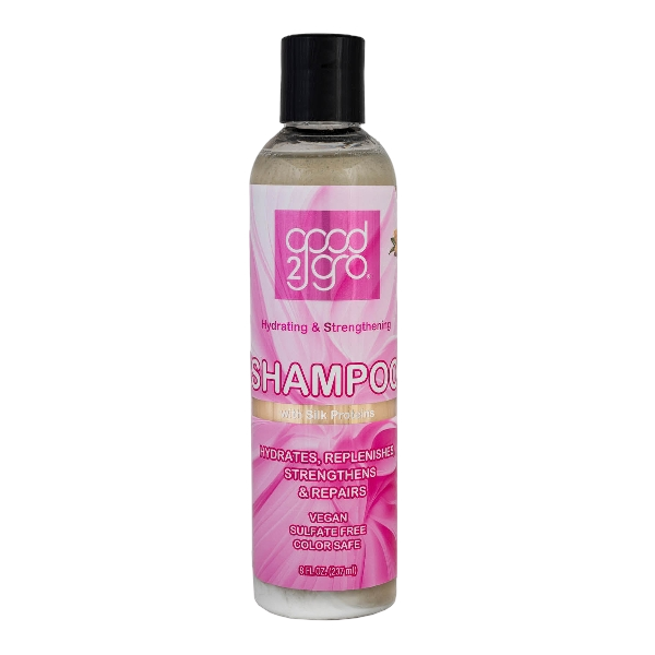 🔥HOT DEAL- Good2Gro Hydrating & Strengthening Shampoo with Silk Proteins - 8oz | Gently Cleanses, Restores, Strengthens, Adds Body & Shine | Vegan & Cruelty-Free