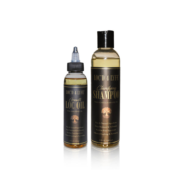 LOC'D 4 LYFE Scalp Reset Duo | Clarifying Shampoo + Loc Oil — 8oz & 4oz