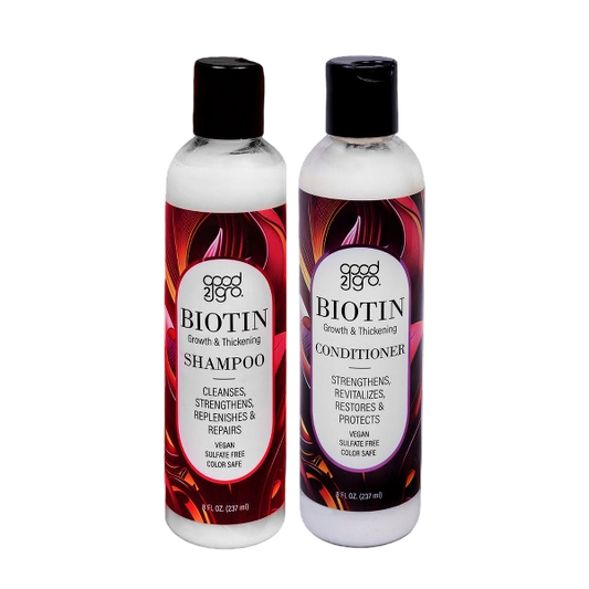 🔥HOT DEAL- GOOD2GRO BIOTIN Growth & Thickening Shampoo & Conditioner Set - 8oz Each - Infused with Collagen, Mango, Shea Butter & Peppermint - Vegan & Cruelty-Free for Fuller, Healthier Hair