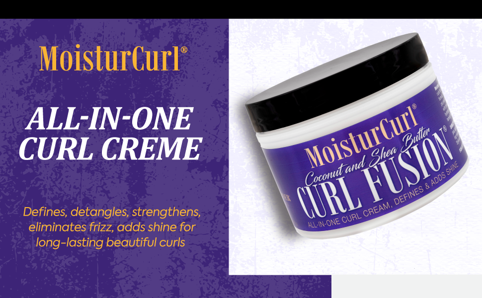🔥HOT DEAL - MoisturCurl Curl Fusion – All-In-One Curl Creme with Coconut Oil & Shea Butter – Hydrates, Defines, Shapes, Holds and Shines – For All Curl Types – 8oz