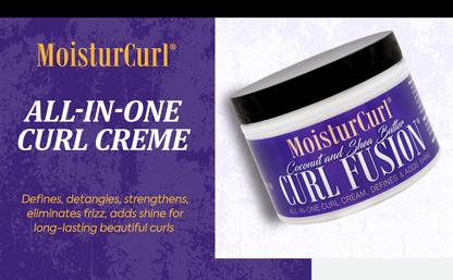 🔥HOT DEAL - MoisturCurl Curl Fusion – All-In-One Curl Creme with Coconut Oil & Shea Butter – Hydrates, Defines, Shapes, Holds and Shines – For All Curl Types – 8oz