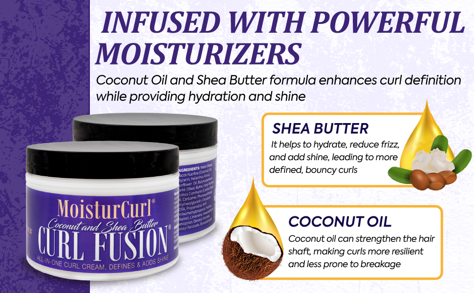 Moisturizing hair product with coconut and shea butter,