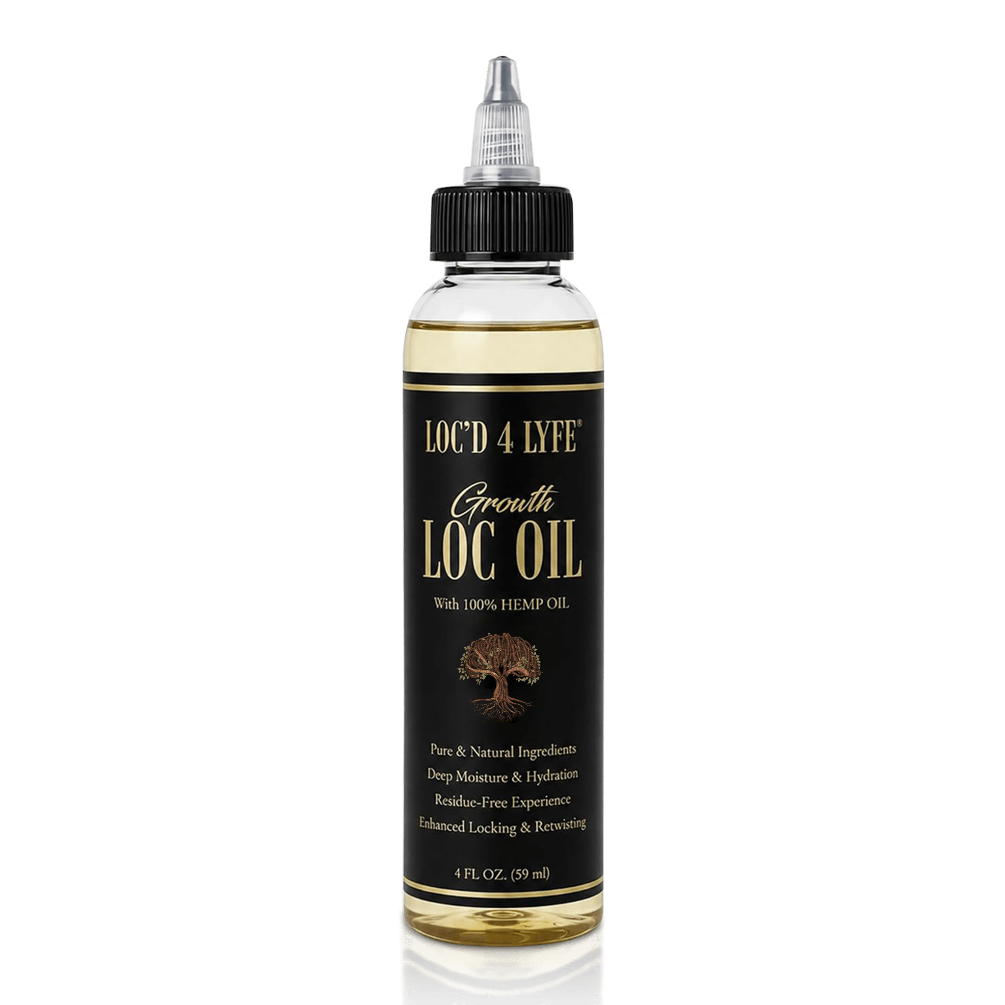 LOC'D 4 LYFE Loc Oil | Hemp Seed & Rosemary Oil for Dry Scalp & Hair Growth — 4oz - Gold Banner Beauty