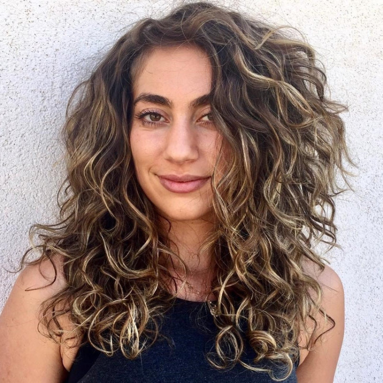 Woman with curly hair