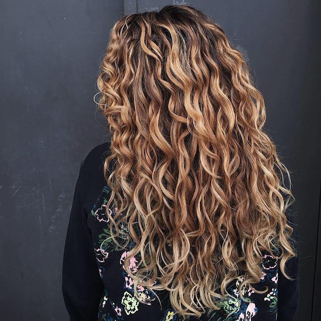 light brown curly hair