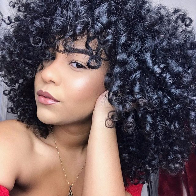 black curly hair